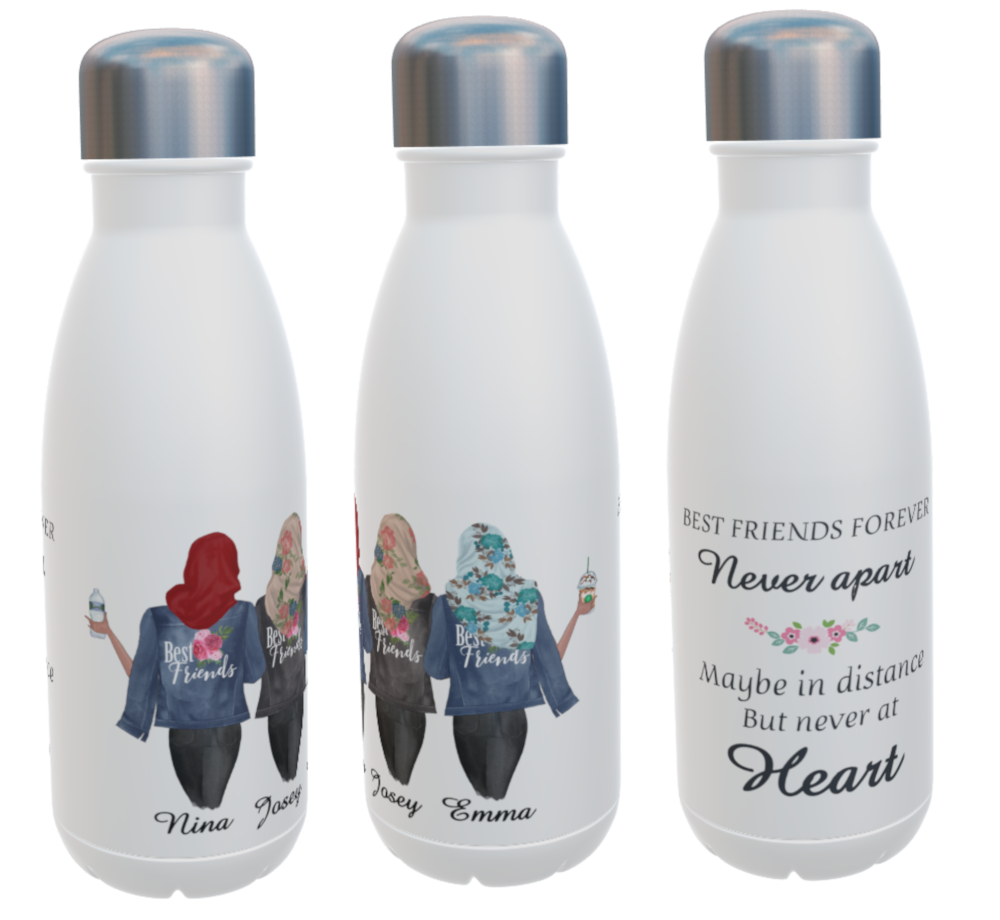 Hijabi Best Friends Forever Insulated Water Bottle